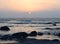 Golden Sunset at a Rocky Beach - Ladghar, India - Natural Background