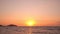 Golden sunset or sunrise over sea video, Amazing sun touches horizon, Red sky in Summer sunset seascape with beautiful light refle