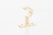 Golden support for curtain poles on white background