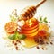 Golden sweet honey. Healthy foods. AI generated