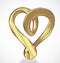 Golden swirly heart icon