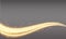 Golden swoosh, magic wave. Gold trail isolated on transparent background. Luminescent waved trail with bright bokeh and