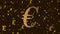 The golden symbol of the European Union currency Euro