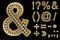 Golden symbols with diamonds, vector