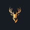 Golden And Tan Deer Head Logo Design On Black