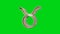 Golden Taurus. Bull Astrological Zodiac sign on a green screen. 3d rendering