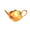 Golden teapot isolated on white background