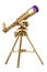 Golden Telescope with Sturdy Steel Tripod, 3D rendering