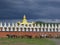 Golden temple with cloudy