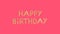 Golden text happy birthday on light pink background looped 3D animation