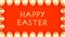 Golden text happy easter with a frame of eggs on bright background looped 3D animation