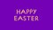 Golden text happy easter on violet background looped 3D animation