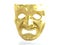 Golden theatrical mask depicting emotions. 3d render.