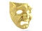 Golden theatrical mask depicting emotions. 3d render.