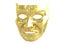 Golden theatrical mask depicting emotions. 3d render.