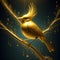 Golden threadbird illusionary brought to life by the mystic and luminous flicker