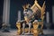 The Golden Throne: A Stunning Cartoon of a Majestic Wolf King