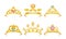 Golden Tiaras With Gemstones Vector Isolated On White Background Set