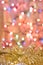 Golden tinsel decoration for Christmas card