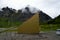 The golden toilet tourist restroom along the Senja tourist road system in northern Norway