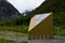 The golden toilet tourist restroom along the Senja tourist road system in northern Norway