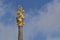 Golden top of the baroque Marian column plague column placed in Letohrad Czech Republic