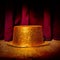 Golden top hat on a stage