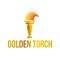 Golden torch with orange fire illustration