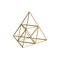 Golden triangular pyramid on white