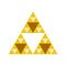 Golden triforce geometric sandy triangle symbol