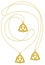 Golden Trinity pendant isolated necklace