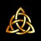 Golden triquetra celtic cross-3 point Celtic knot
