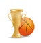 Golden Trophy with Basketball Ball