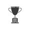 Golden trophy black glyph icon. Winners cup. Talent show. Sign for web page, mobile app, button, logo. Vector isolated