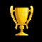 Golden trophy cup icon, vector gold winner prize