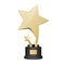 Golden Trophy Cup with Large and Small Star Icon