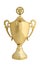 Golden trophy isolated on whit