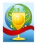 Golden Trophy Red Banner Earth