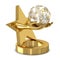 Golden trophy with star and hands