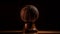 Golden trophy symbolizes success in competitive sports on black background generated by AI