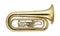 Golden Tuba, Tubas Brass Music Instrument Isolated on White background