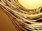 Golden tubes metallic wavy background