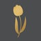 Golden tulip flower icon