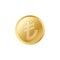 Golden Turkish Lira coin. Realistic lifelike gold Liras coin.