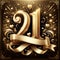Golden Twenty-One Celebration Elegance with Copyspace