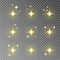 Golden twinkle sparkle vector isolated on transparent background. Flash light camera effect. Glare l