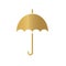 Golden umbrella icon