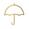 Golden umbrella icon