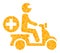 Golden Vector Doctor Motorbike Mosaic Icon