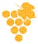Golden Vector Grape Bunch Mosaic Icon